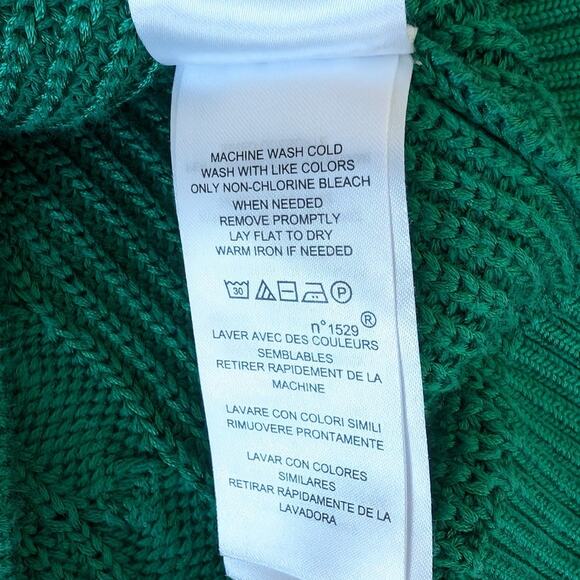 Lauren Ralph Lauren Green Cable Knit Cotton Long Sleeve Sweater, size S - Picture 7 of 7